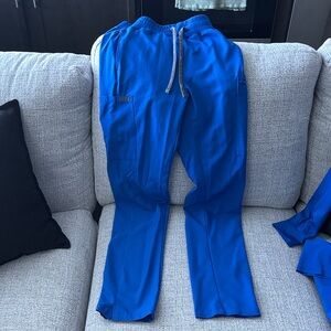 Landau Cobalt Blue Drawstring Scrub Pants
